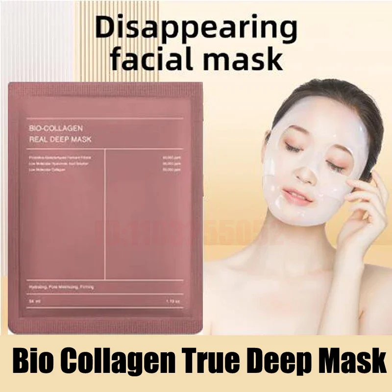 Máscara profunda real de bio-colágeno, Anti-rugas, Máscara Facial de Levantamento com Colágeno Hidrolisado, Filme Reverso, Volume Peel Off Mask