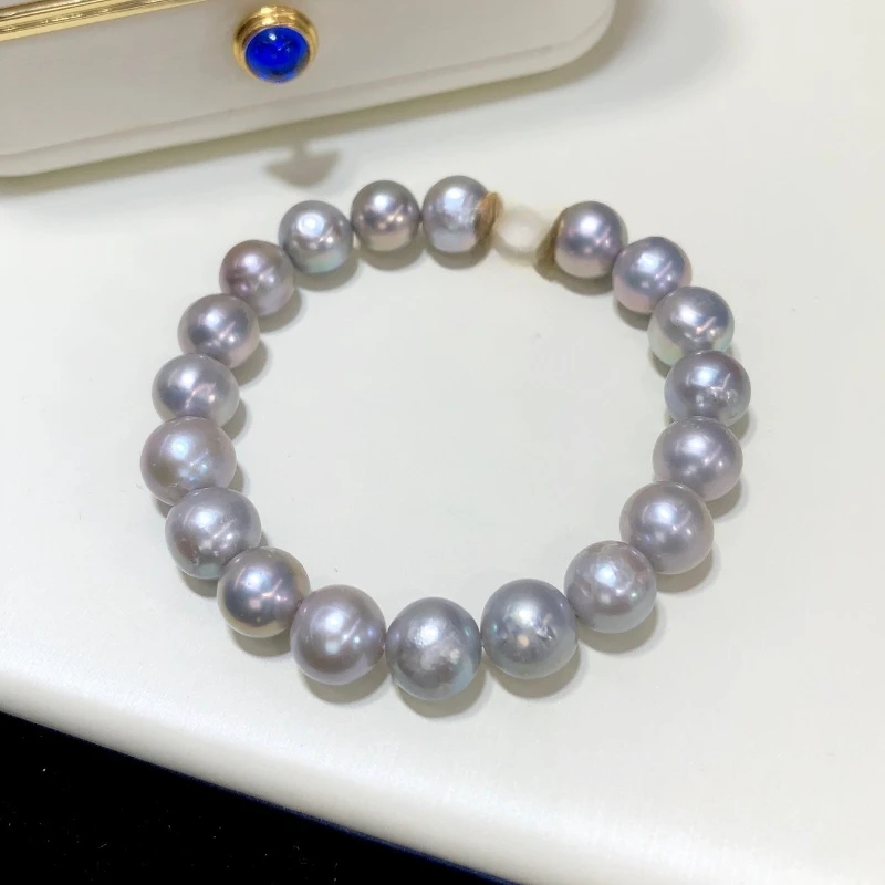 Popular Natural 8-9mm Pearl Bracelet, Grey Pearl Bracelet, Perfect As A Gift for Mom, Comparable To Many Linen Colored Bracelets