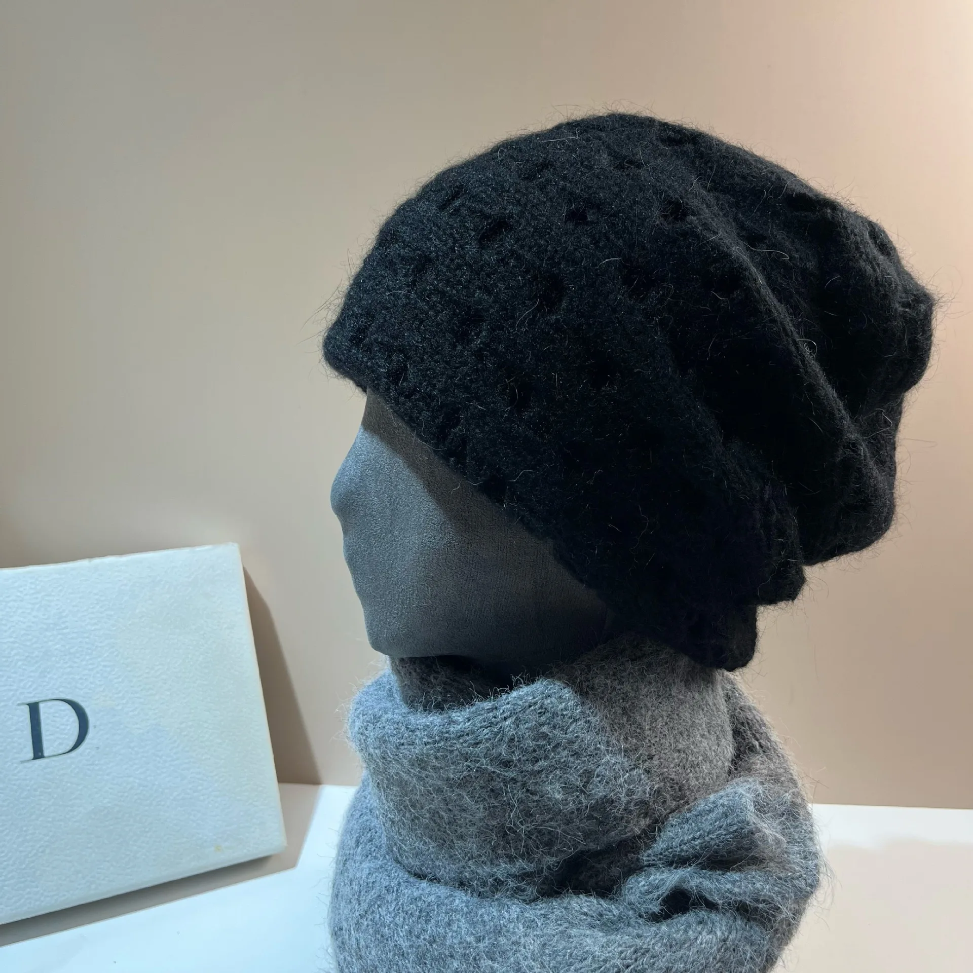 Winter New Arrival: Sweet and Cosy Knitted Beret Hat for Women Simple Puffy Knit Beanie