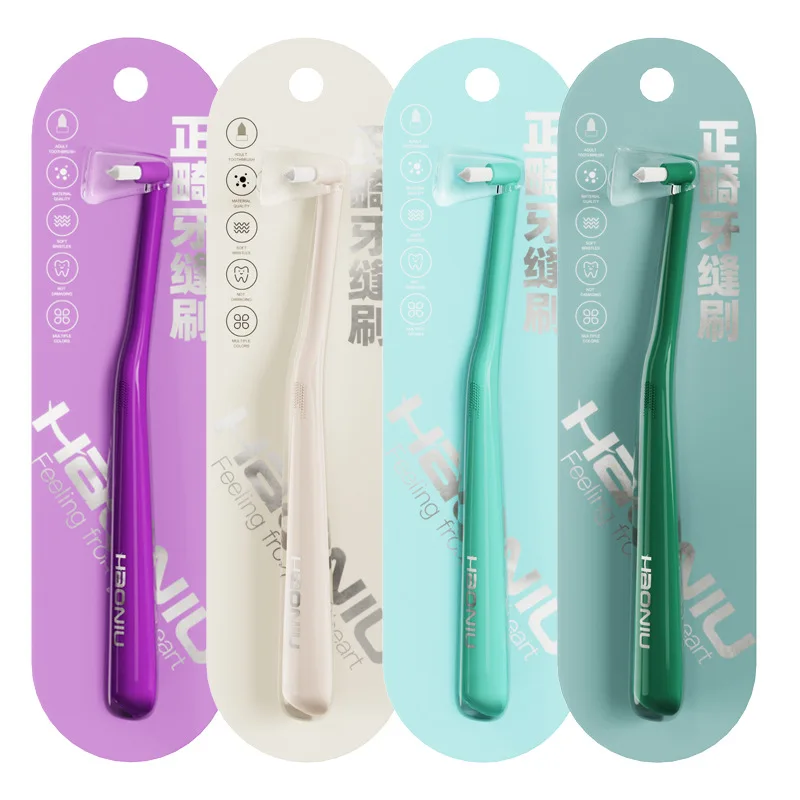 1Pcs Orthodontic Toothbrush Pointed&Flat Head Soft Hair Correction Clean Teeth Gap Floss Oral Hygiene Teeth Braces