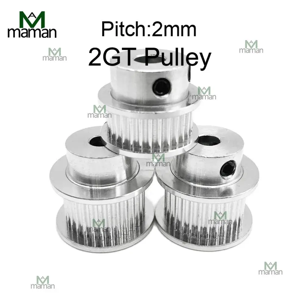 2GT 30 Teeth BF Timing Pulley Type Aluminum Bore 4/5/6/6.35/8/10mm 3D Printer Parts GT2 Synchronous Wheel Belt Width 6/10mm