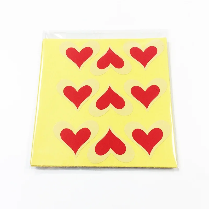 Autocollant de sceau en papier Kraft en forme de coeur rouge mignon, étiquette GT, produits faits à la main, cadeau de nouvel an, lot de 90 pièces