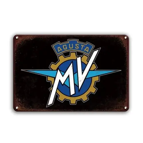 MV Agusta Logo Metal Tin Sign Man Cave Garage Wall Art Retro Decor