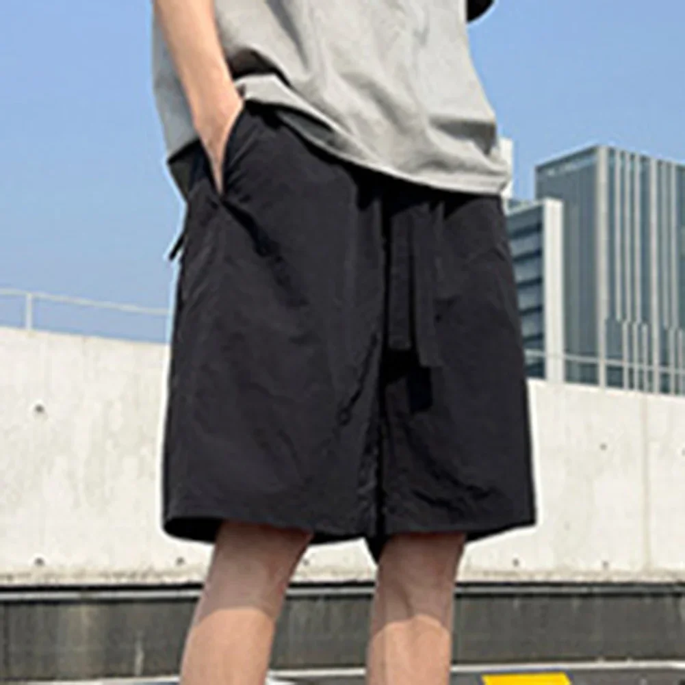 

Loose Fit Shorts Mens Thin Shorts Brand New Item Medium Waist Style Polyester Fabric Sizes M-2XL Beach Sportswear