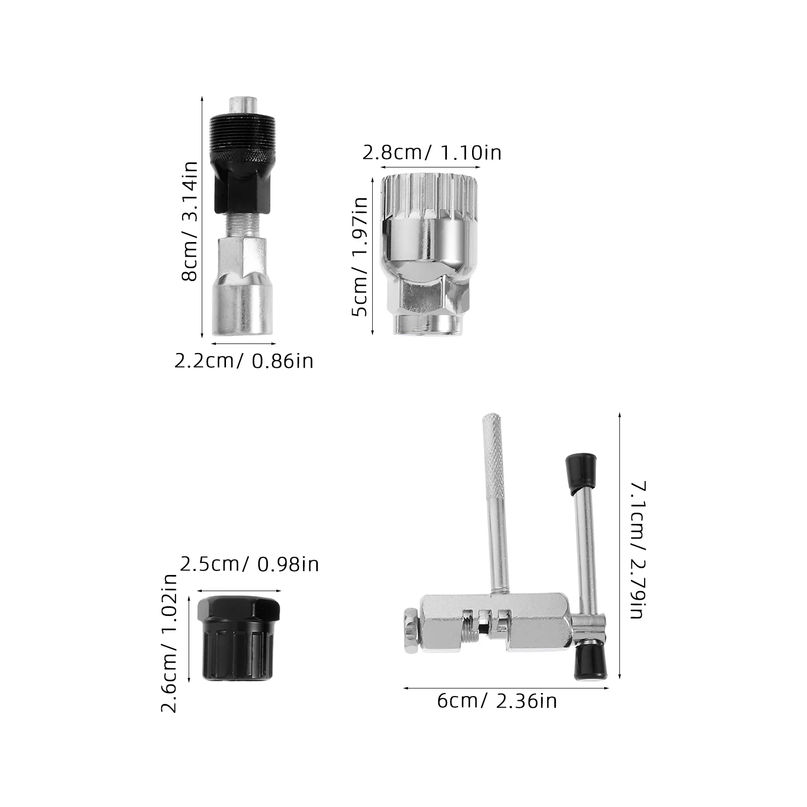 Catene per pneumatici Strumenti di riparazione biciclette Rimozione manovella Chiave movimento centrale bici Ruota libera Argento