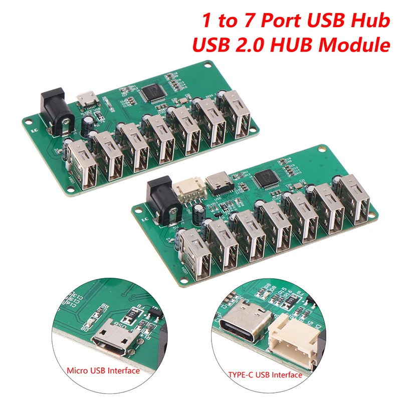 USB 2.0 HUB Module 1 To 7 Port USB Hub Seven Port USB Splitter Module Expansion Applicable To Various USB Interface Devices