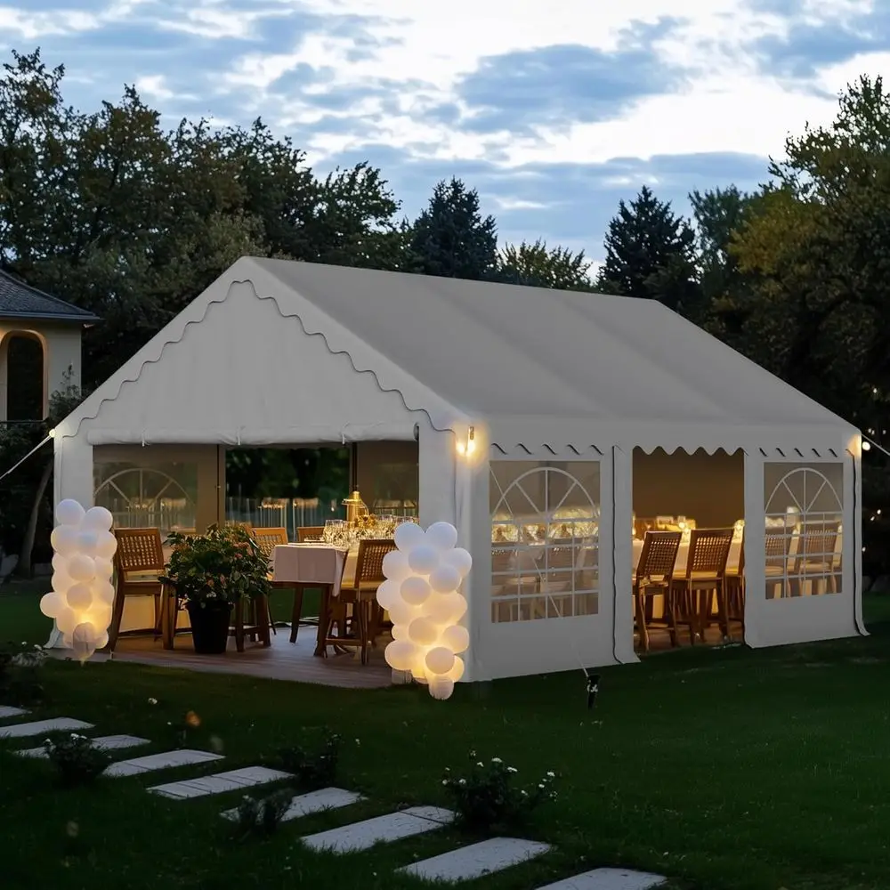 16x20 Outdoor Heavy Duty Party Tent, Large Party Wedding Event Tent with Removable Sidewalls & 3 Storage Bags or Patio Outdoor G