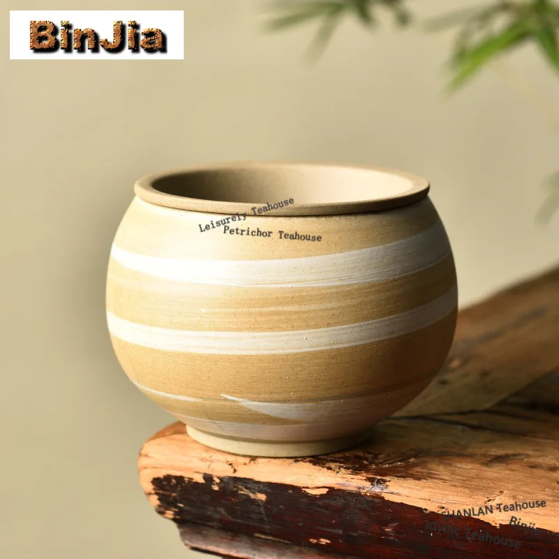 Coarse Pottery Jianshui Washing Cup Bowl Writing-brush Washer Tea Dust Cylinder Barrel Tea Residue Bucket Chaxi Teaset Craft