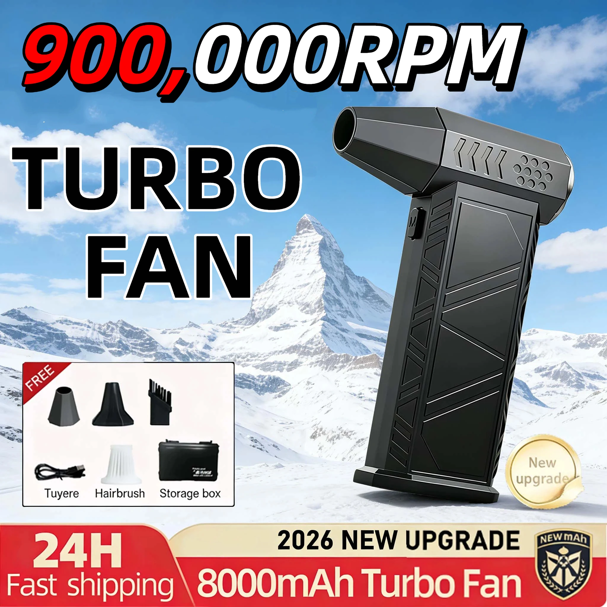 

Мощный портативный турбовентилятор-пылесос 800 000 об/мин, 58 м/с, с бесщеточным двигателем, перезаряжаемый