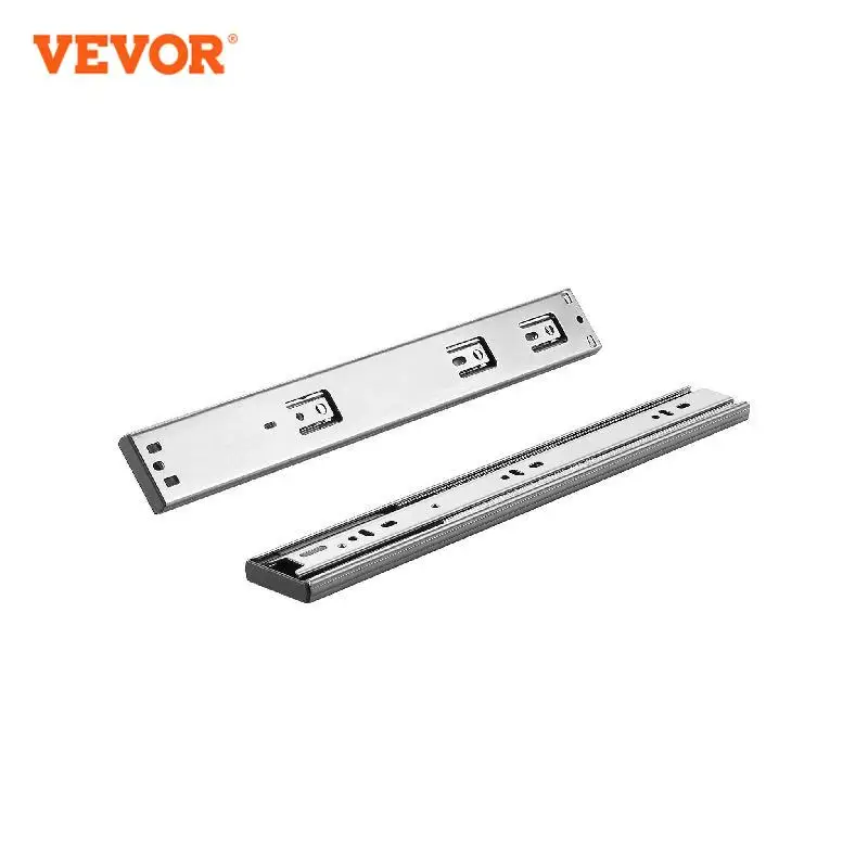 

VEVOR Drawer Slides Side Mount Rails Heavy Duty Full Extension Steel Track Noiseless Guide Glides Cabinet 100 Lbs Load Capacity