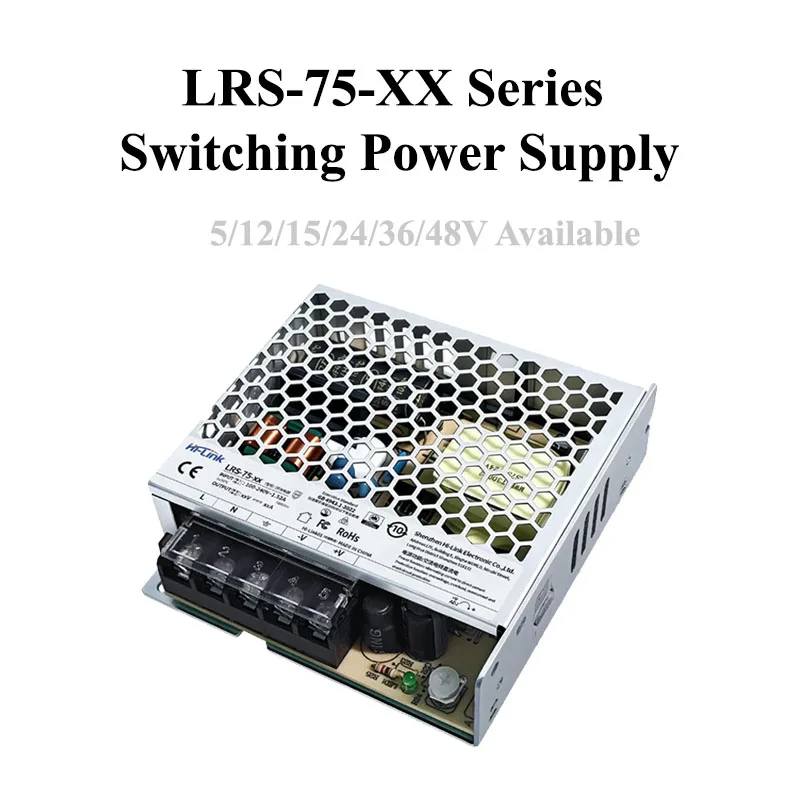 Hi-Link LRS-75 Series LRS-75-12 LR-75-24 75W SMPS 100-240Vac Input Multiple Protection Power Supply