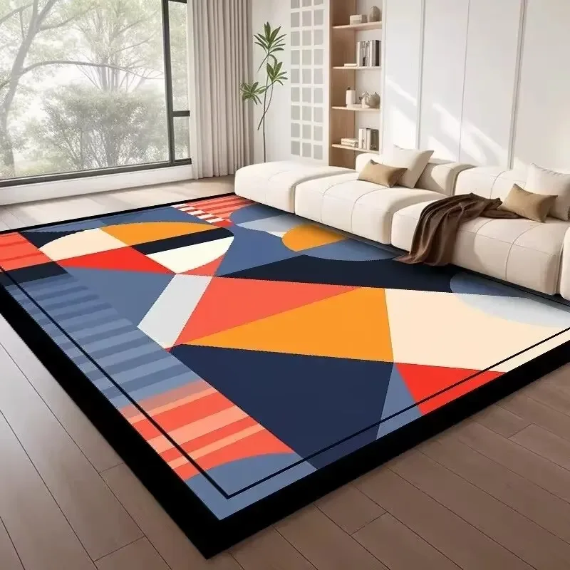 Modern Geometric Area Rug Abstract Color Block Large Floor Carpet Non Slip Indoor Mat for Living Room Bedroom Home Decor