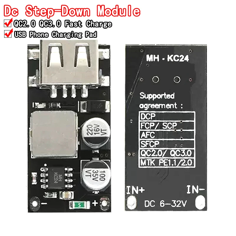 QC3.0 QC2.0 USB DC-DC Buck Converter Charging Step Down Module 6-32V 9V 12V 24V to Fast Quick Charger 3V 5V 12V Circuit Board