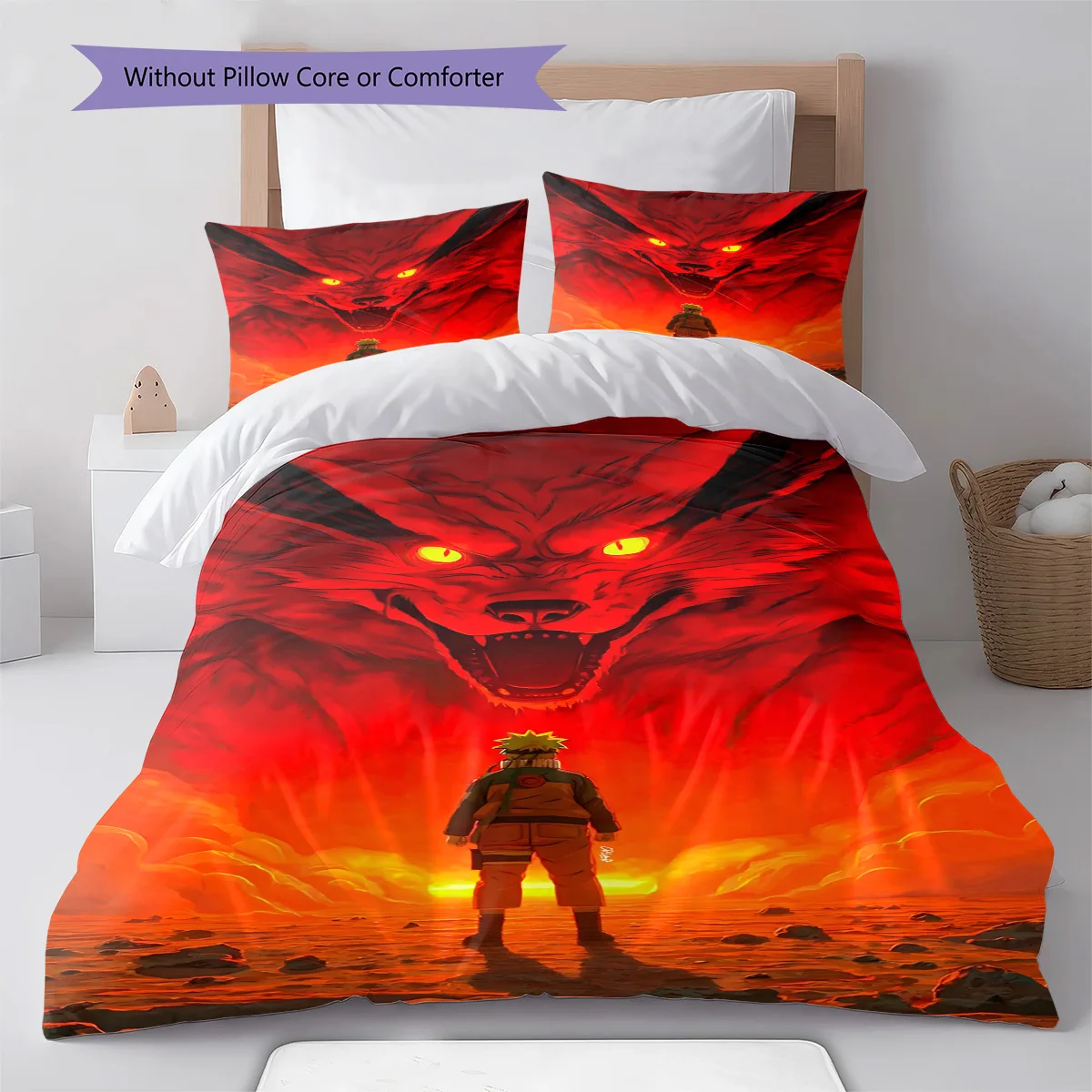 Naruto Action Pose Cool Bedding Set Anime Duvet Cover Polyester Soft Comforter Set -QJY
