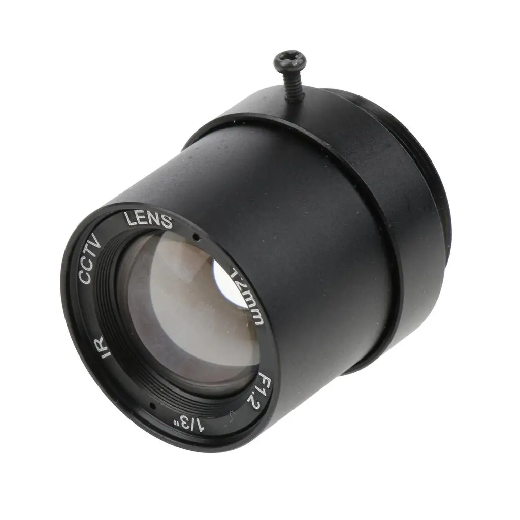 CCTV IR Camera Lens 12mm CS Mount Fixed Iris Glass Wide View Lens for Parking Lot Security