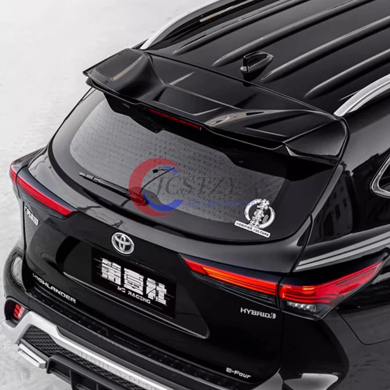 FOR Toyota Highlander 4th 2021-2024 New MC Mecha Shape Rear Trunk Spoiler Rear Wing Lip Carbon Fiber Wing Spoiler Car Stylin