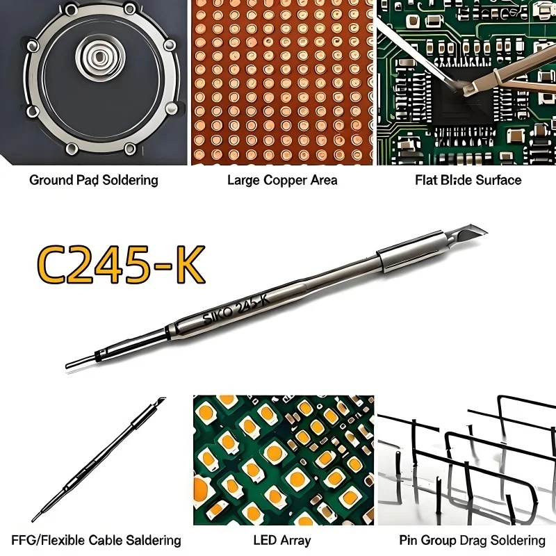 SiKO C245 Soldering Tip Set I IS K 3 Types 2s Fast Heating for JBC T245 Phone Pad Tablet PCB Micro Soldering BGA Rework Repair - view 4