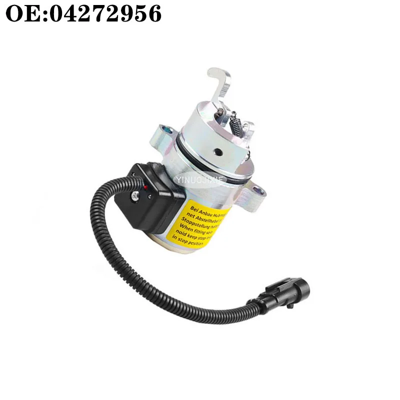 Suitable for the excavator accessories for Deutz engine BF4M2011/BF4M2012 flameout switch solenoid valve (12V/24V) OE:  04272956