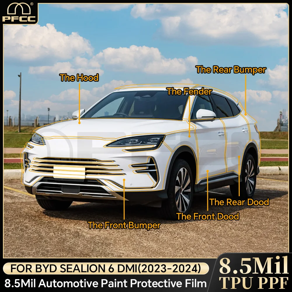 

Car Paint Protection Film TPU Pre-cut Anti-scratch Body Sticker Repair Bra Kit Transparent For BYD SEALION 6 DMI 2023 2024