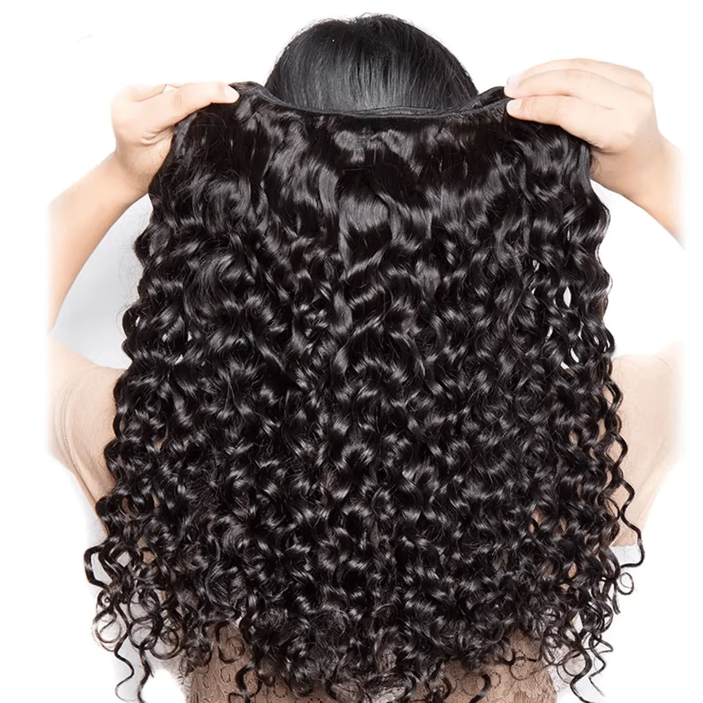 Black Pearl Water Wave Human Hair Bundles Afro Kinky Bulk Human Hair Unprocessed Virgin Hair Bundles for Women Natural Black