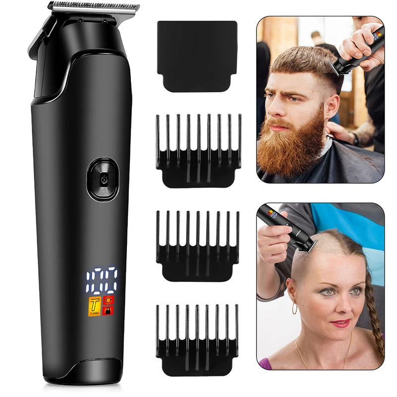 

Мужская машинка для стрижки лысины, профессиональный электрический триммер для волос для мужчин, перезаряжаемый резак, бритвы для бороды, бритва