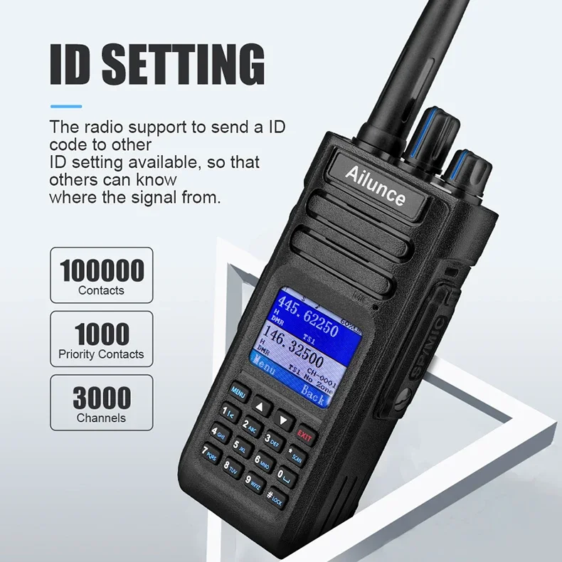 Chierda HD1 10W DMR GPS IP67 Waterproof Long Range Communication Radio Ham Radio