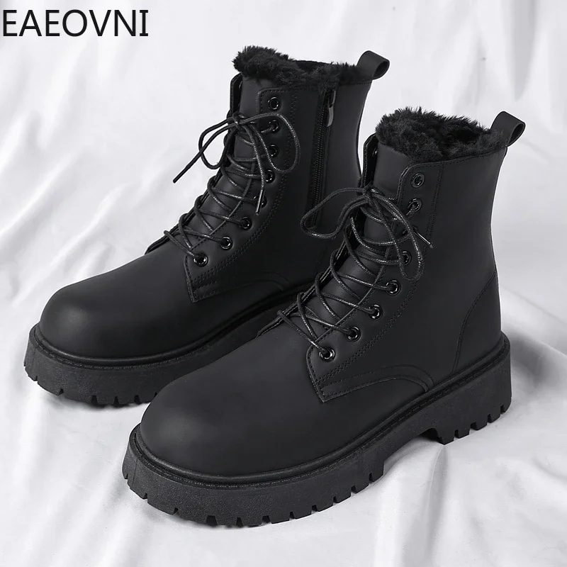 Desert Ankle Motorcycle Boots Outdoor Man Tooling Work Safety Shoes Winter Plus Cotton Casual Shoe Climbing Mans Boot Hot Sale