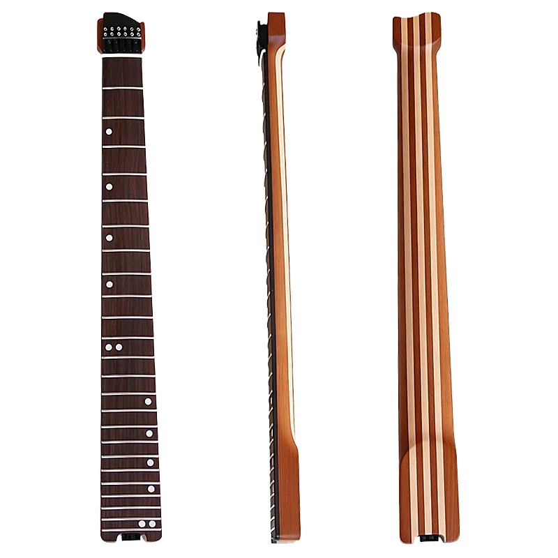 Maple Rosewood Matte Headless Neck Electric Guitar, Down with Turntable 7 Handle