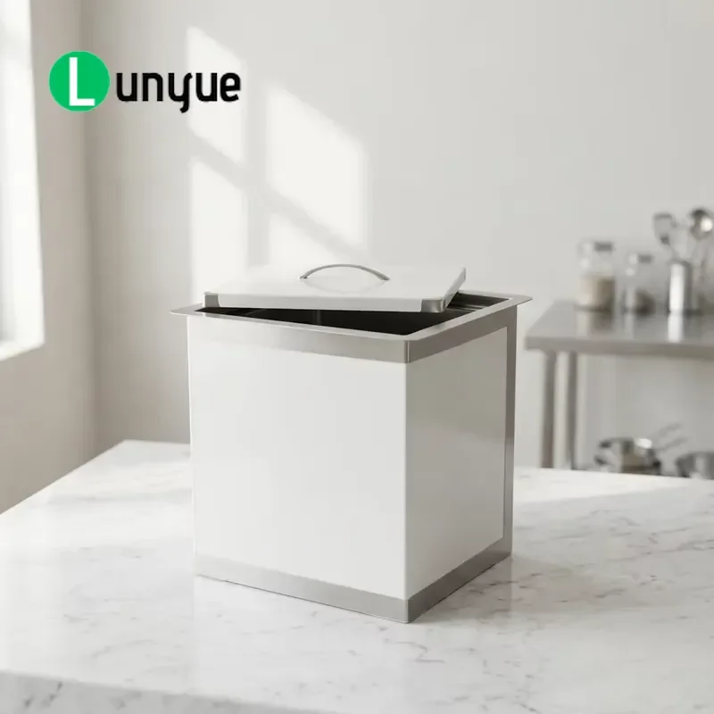 304 Stainless Steel Commercial Countertop Freezer Cover with Handle Embedded Installation for Kitchen Workbench Durable