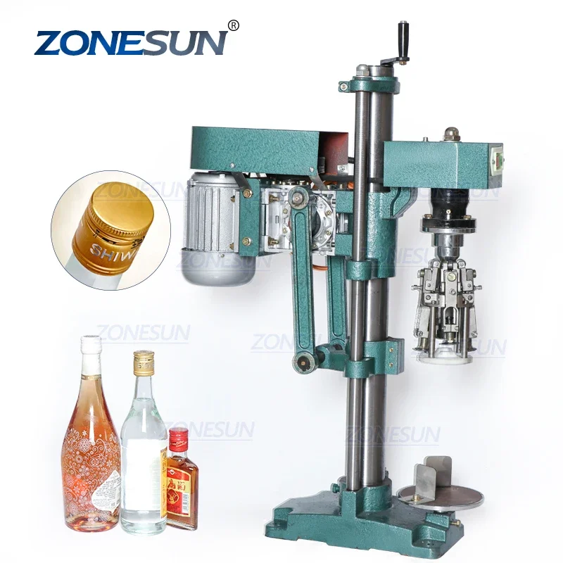 

ZONESUN Spray Semi Automatic Vial Glass Bottle Jar Ropp Screw Bottle Capping Machine Plastic Bottle