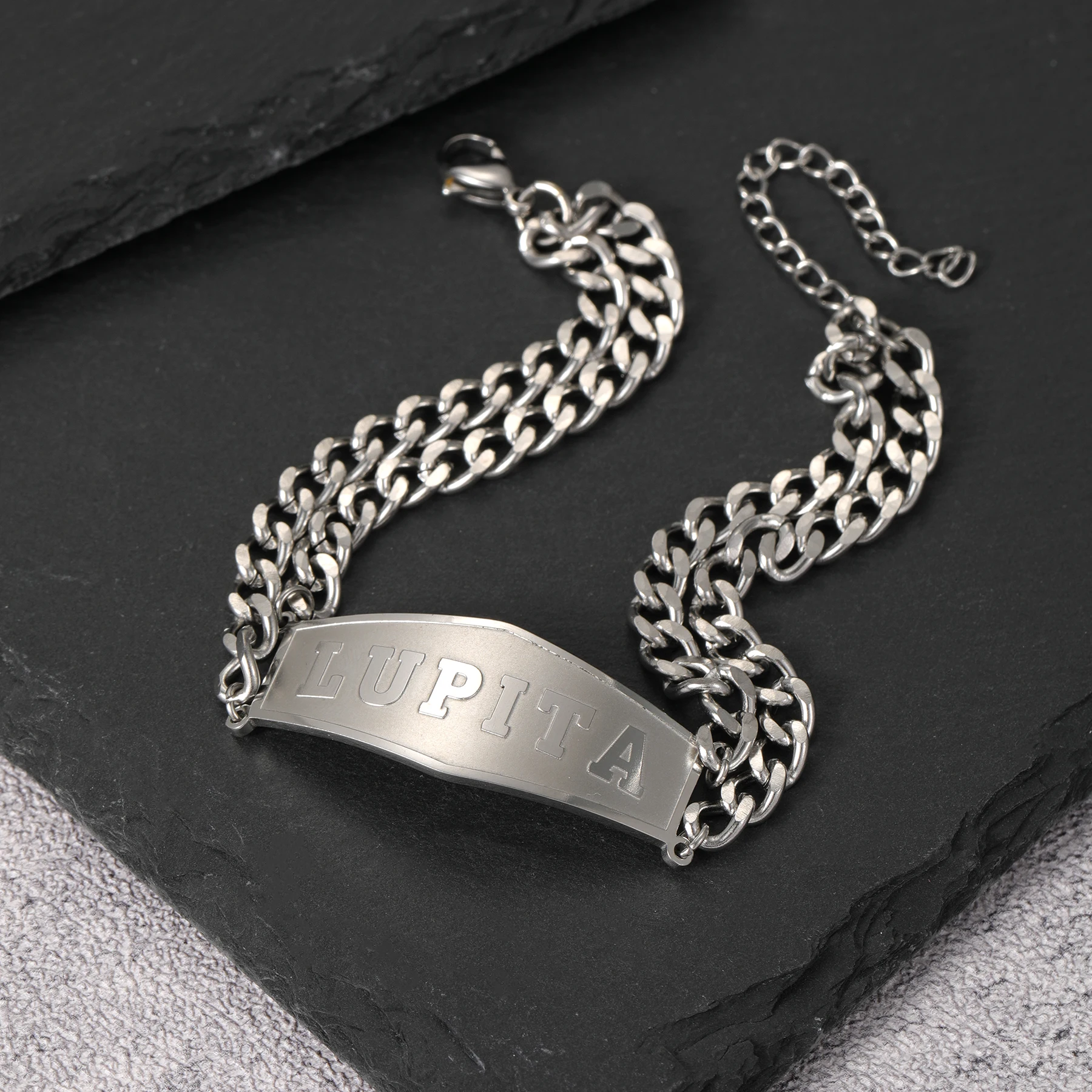 Inspirational Stainless Steel Couple Bracelets for Men Women Matching His Cuban Chain Bands Gift for Husband Boyfriend