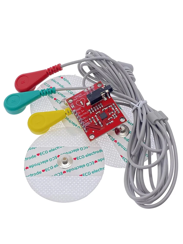 Moduł czujnika EKG AD8232 do pomiaru fizjologicznego, pulsometru jednokanałowego, monitora tętna, do Arduino UNO R3, zestaw DIY — zdjęcie produktu 7