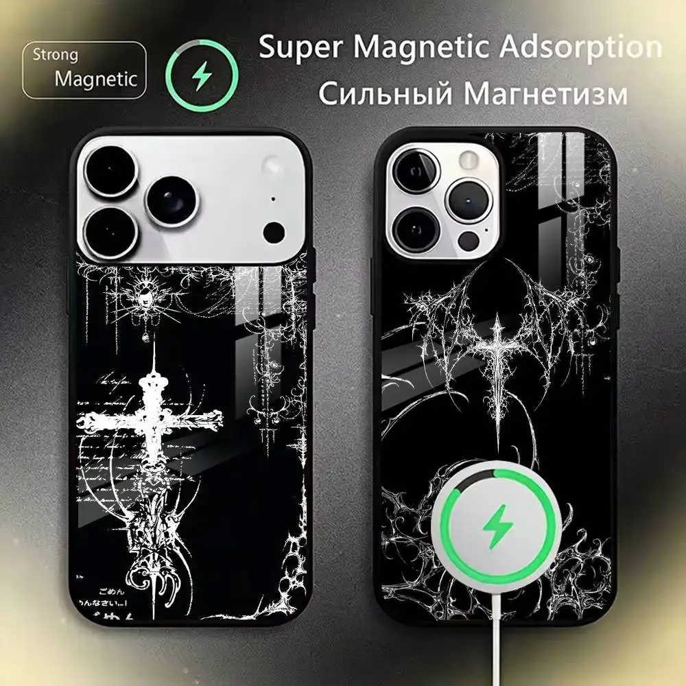 

Gothic Dark Aesthetic Phone Case For iPhone17,16,15,14,13,12,11 Plus,Pro Magnetic with Magsafe Wireless Charging