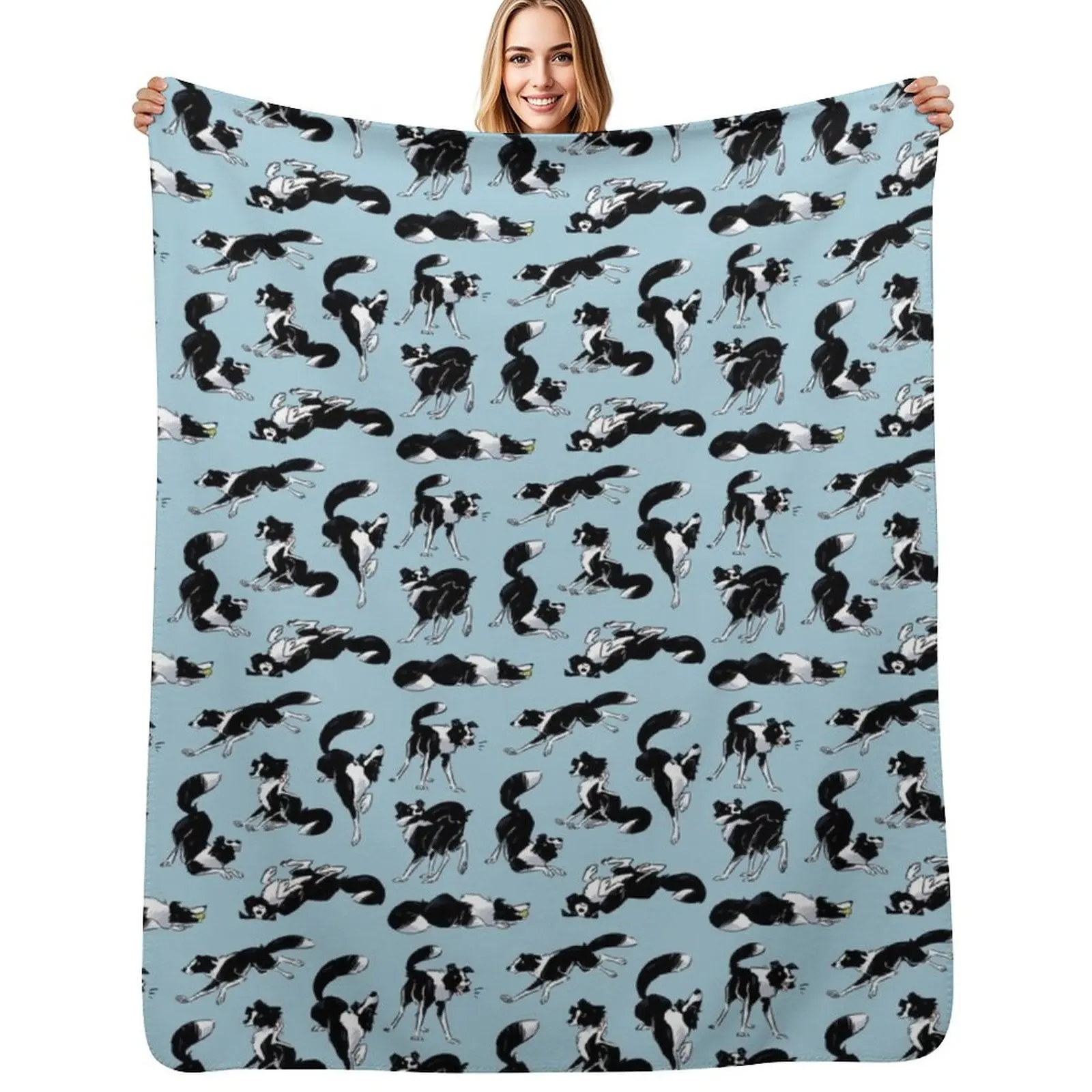 

Border collie Throw Blanket Multi Purpose Soft Warm Blanket for Home Travel