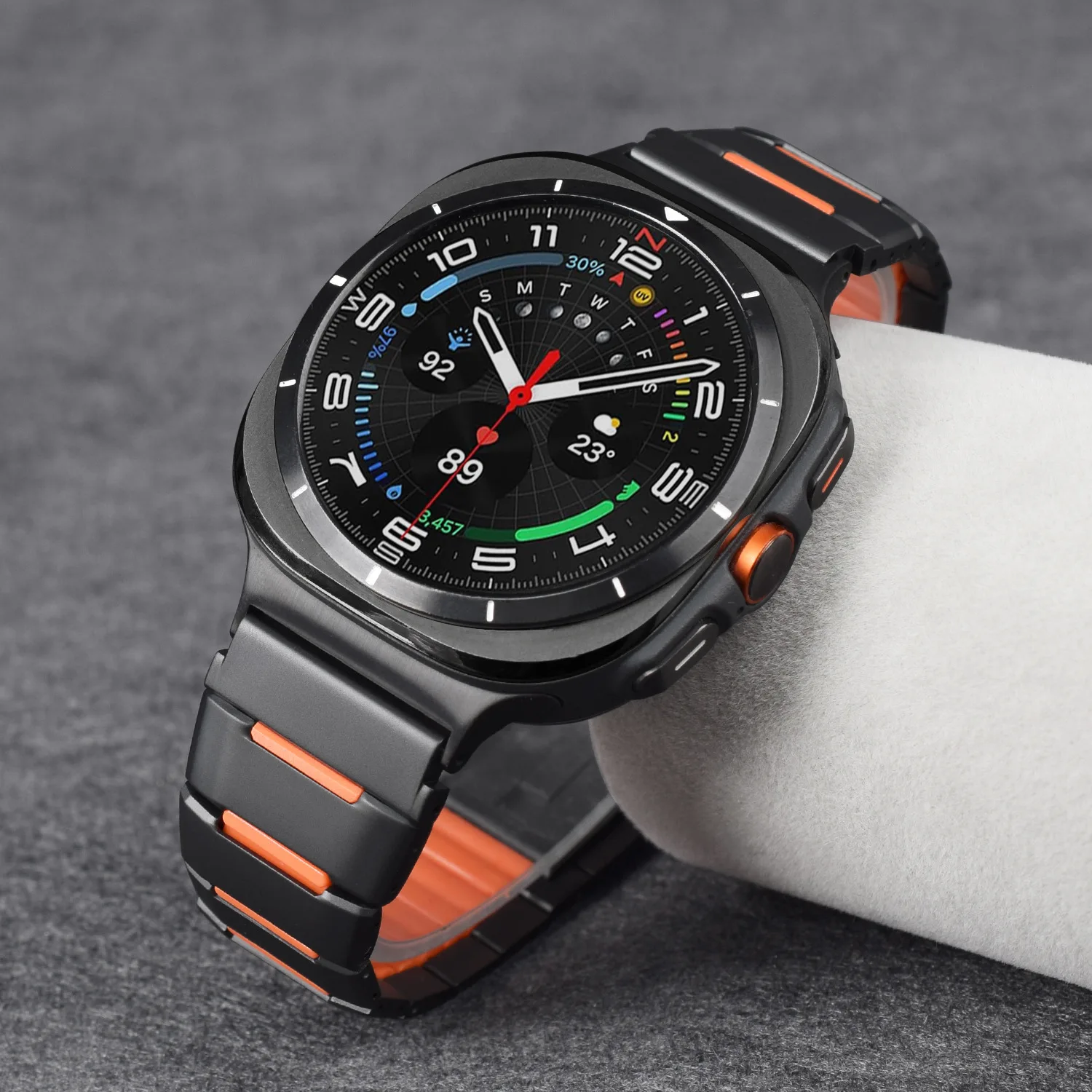 

Роскошный ремешок из нержавеющей стали и силикона для Samsung Galaxy Watch Ultra 2025 47 мм, металлический браслет для Watch 8 Classic 40/44/46 мм
