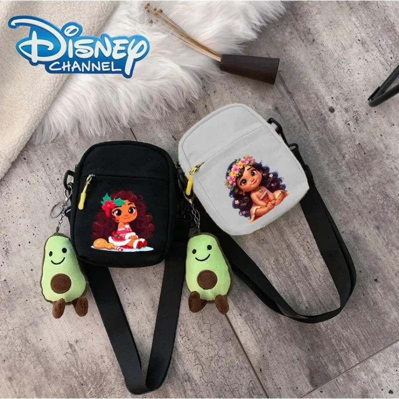 Moana 2 Child Shoulder Bag Disney Princess Crossbody Bags Boys and Girls Large Capacity Portable Pouch Avocado Pendant Satchels