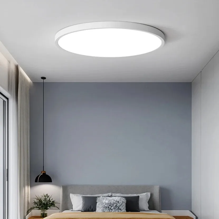 Plafonnier LED Circulaire Ultrafin au Design Minimaliste Moderne, Éclairage d'Nik, Idéal pour une Chambre à Coucher, un Salon, une Salle à Manger ou un Bureau