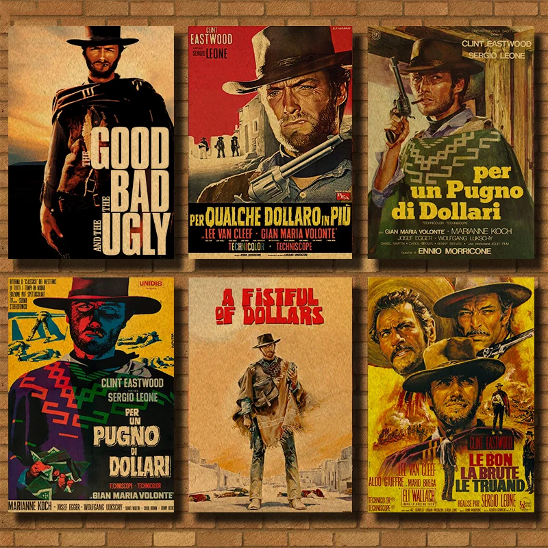 

The Good, the Bad and the Ugly Classic Movie Kraft Paper Poster Bar Cafe Living Room Dining room Wall Decorative Paintings