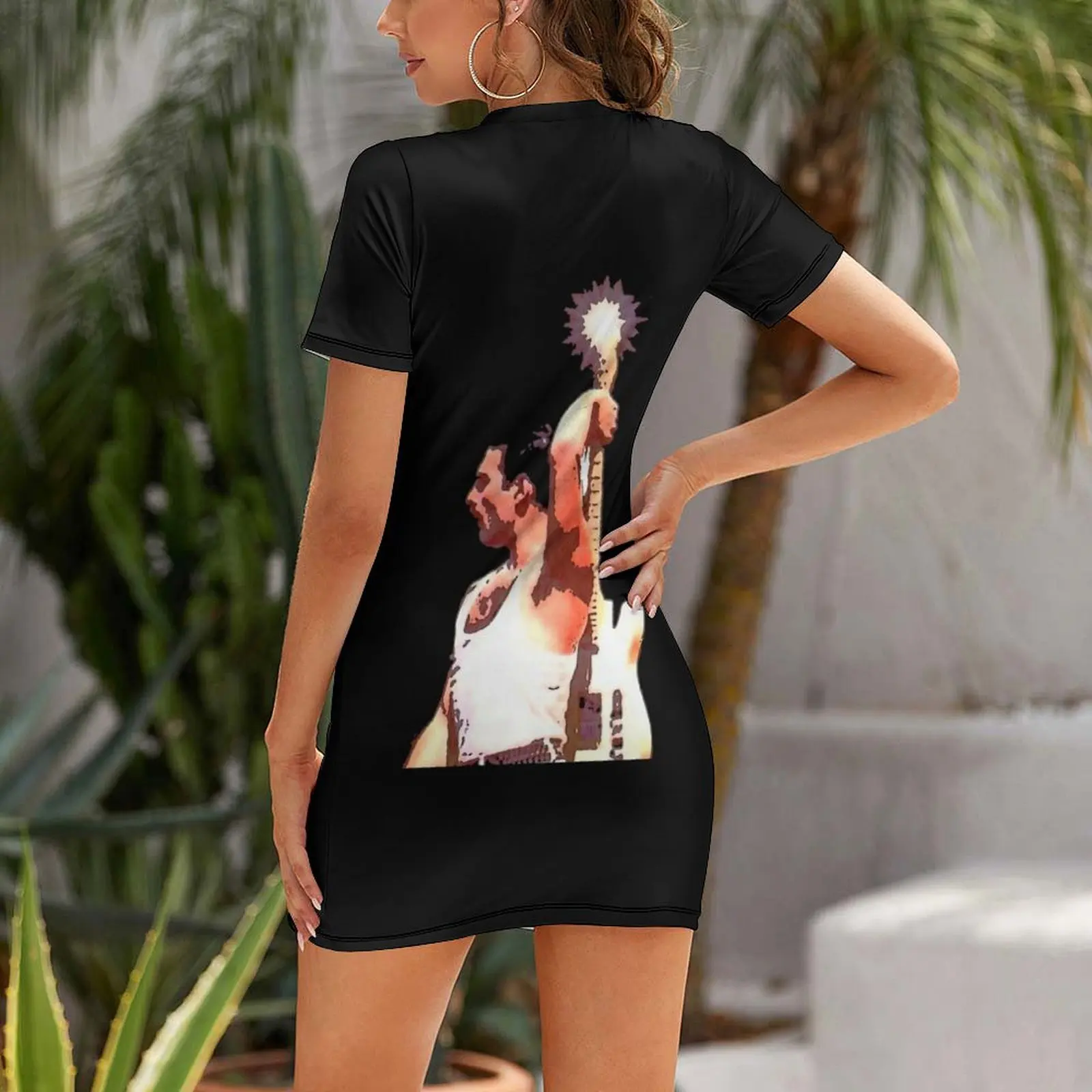 Live Aid Freddie guitar Short Sleeved Dress luxury evening dresses for women 2024 luxury evening dresses 2024