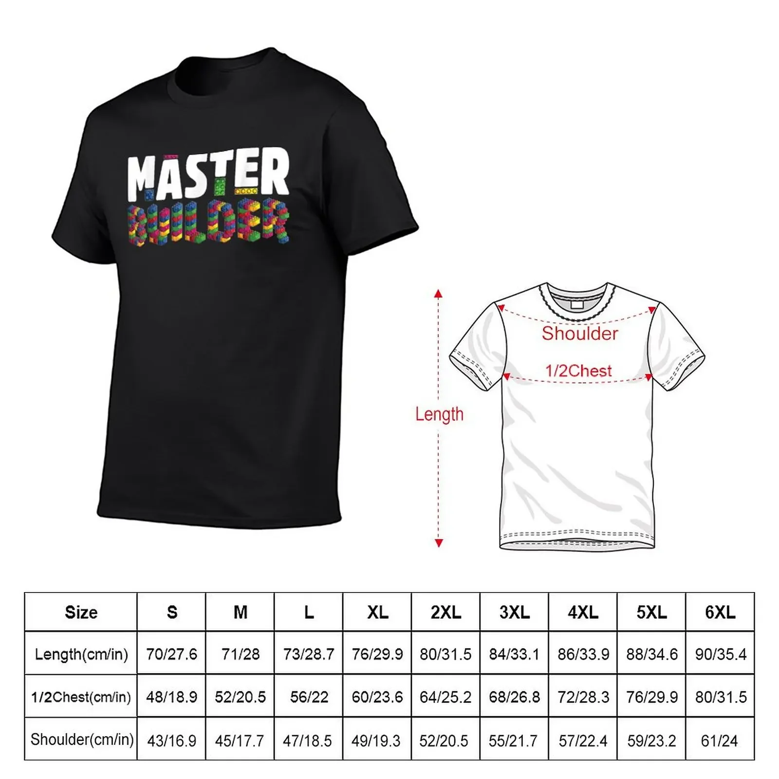 Master Builder Kids Building Blocks Bricks Toys Gift T-Shirt plus sizes tops Men's clothing