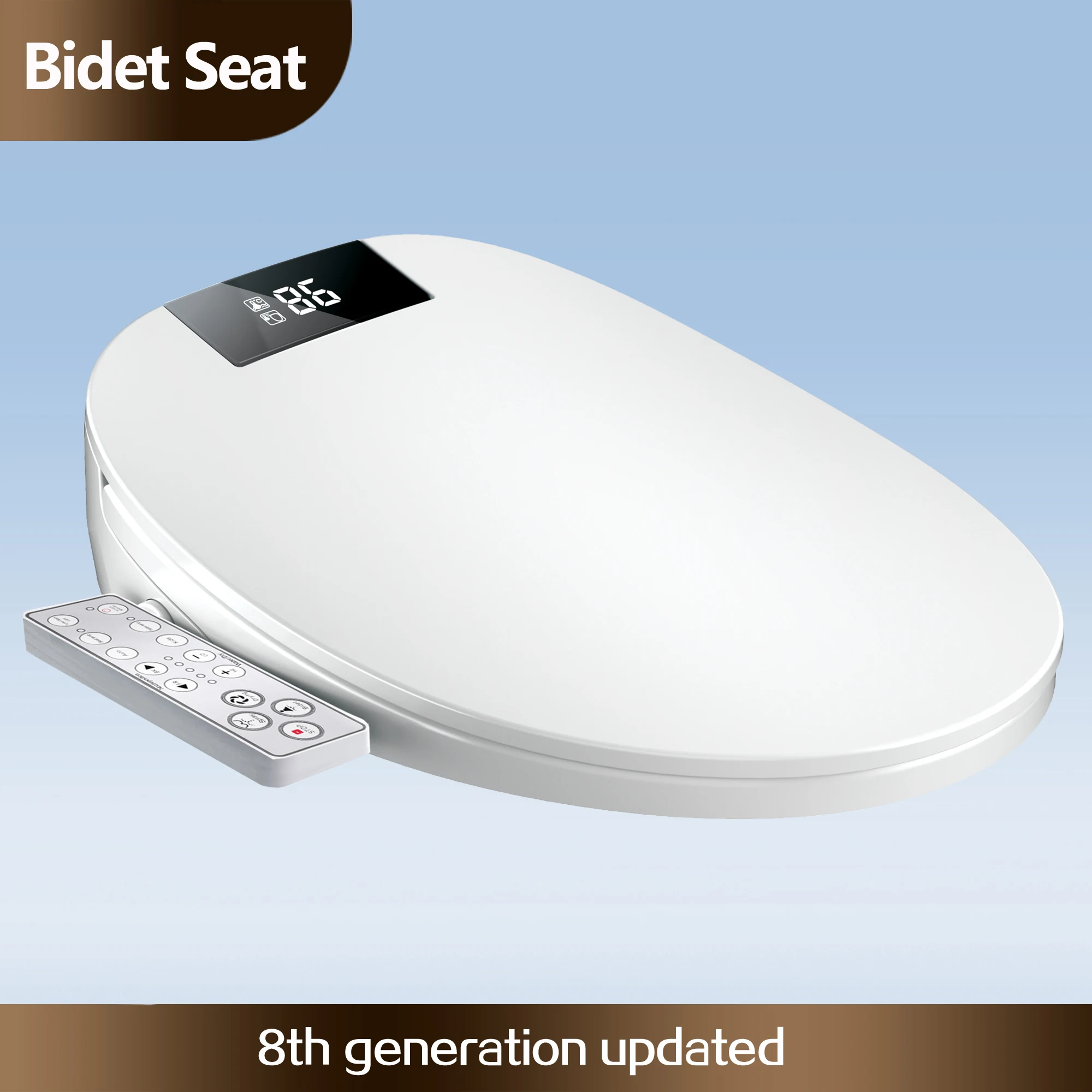 

Bidet Toilet Seat, Electronic Heated Electric Toilet Seat With Unlimited Heated Water, Side Control Panel, And Adjustable Warm A