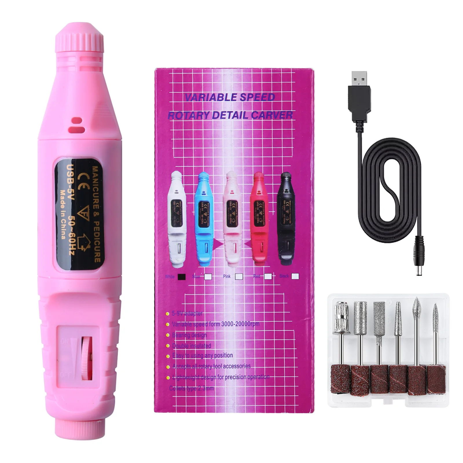 Tragbare elektrische Nagelfeile Stift Nagelbohrmaschine Maschine Reparatur Nägel Gel Nagellackentferner Nail Art Maniküre Werkzeuge