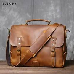 Handbag Retro Crazy Horse Leather Men's Genuine Leather One Shoulder Messenger Bag Headpiece Layer Cowhide Briefcase