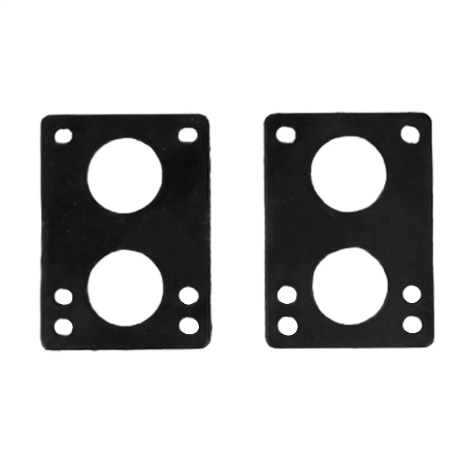 Set of 2 Longboard Skateboard Rubber Riser Pads + 16pcs Screws , Black