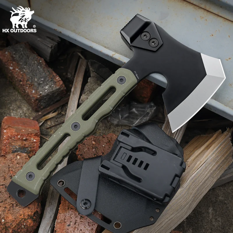 Hx Outdoors Cool Camping Axes, Cut Vegetables Cut Meat Hunting Aexs,Car Tool 440C Steel G10 Handle With Kydex Dropshipping