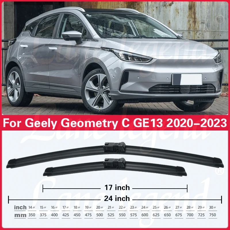 Escobillas de limpiaparabrisas delanteras y traseras para Geely Geometry C GE13, 2020, 2021, 2022, 2023, cepillos de ventana de parabrisas, accesorios de coche