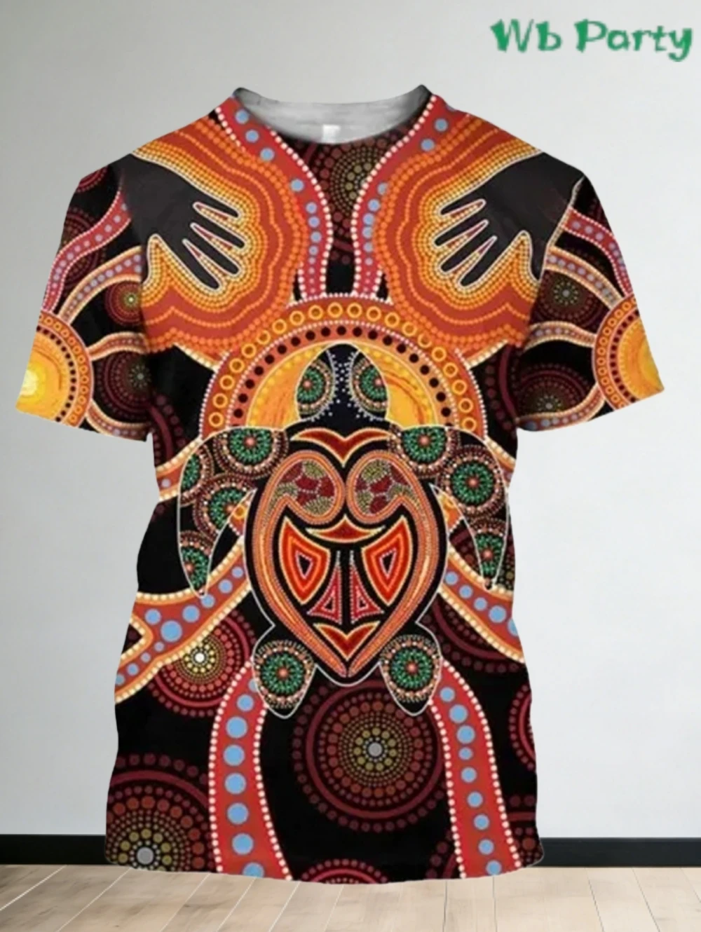 

Aboriginal Turtle Dot Print T-Shirt Man Summer Vertigo Fashion Vintage Funny Round Neck Short Sleeved Top Street Men's Clothing