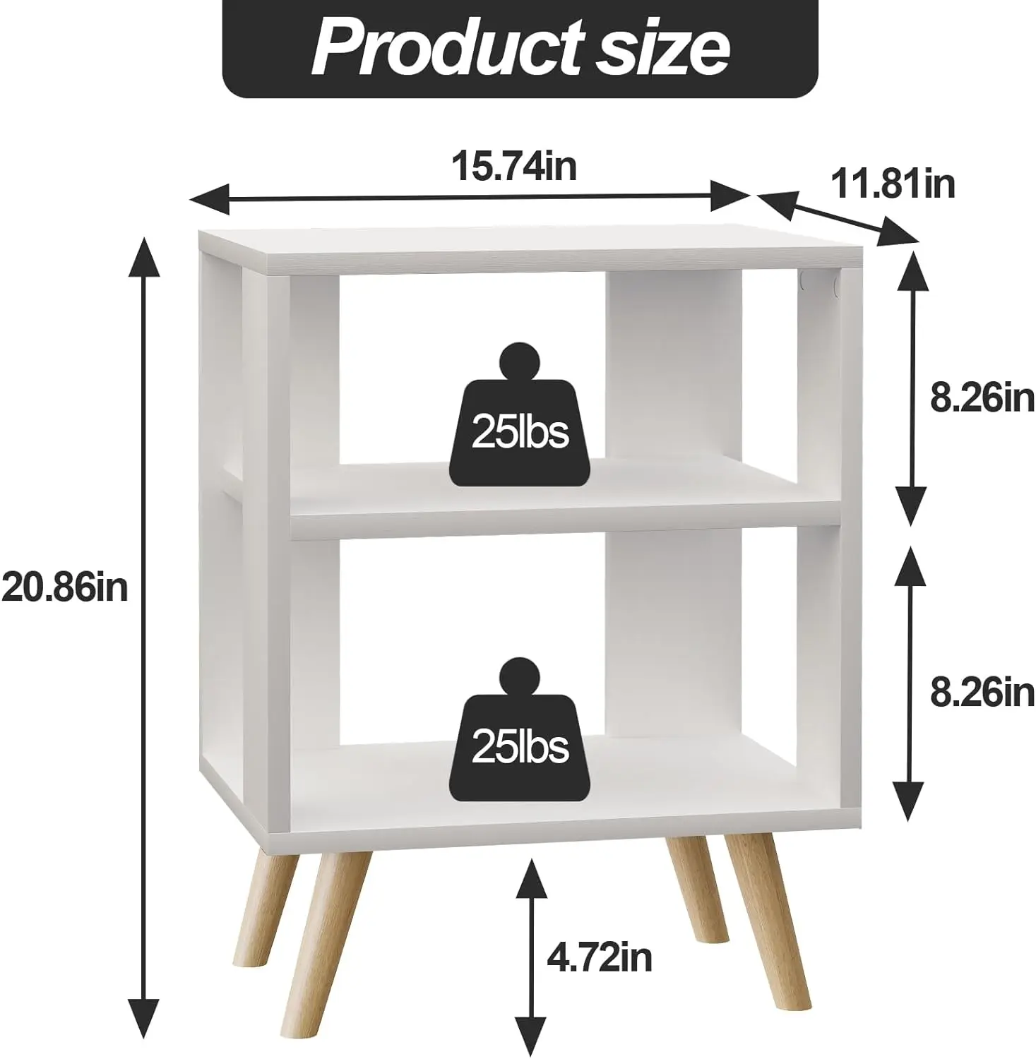 Table de chevet en bois avec égouts de proximité, table de chevet esthétique, chambre à coucher, blanc, moderne, siècle