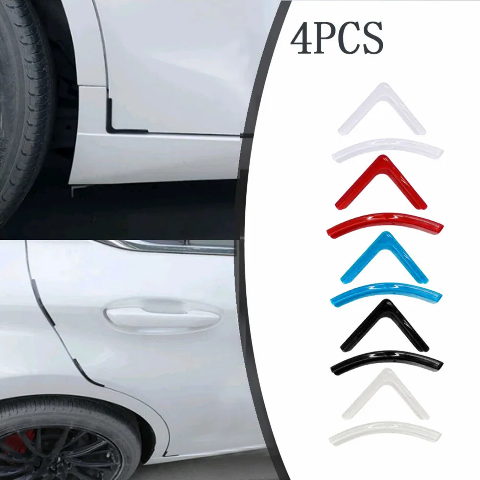 

4Pcs Car Bumper Scratch Resistant Silicone Cover Auto Door Corner Universal Anti-Collision Protective Cover Car Accessories