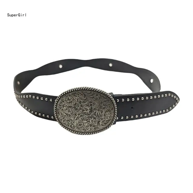 

Girl Belt Cowgirl Punk Waist Belt Artistic Retro Vintage Belt for Jeans Dress J78E